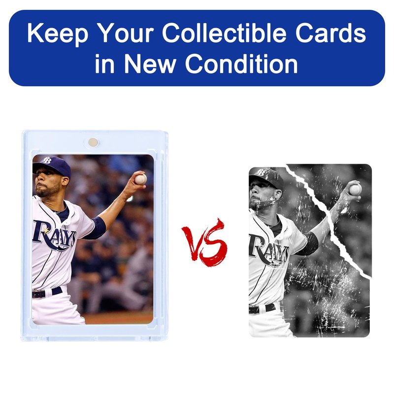 QTYORD 5 Pack 35PT Magnetic Card Holder for Trading Cards, One-Touch Card Case Holder for Baseball Football Sports MTG TCG Collectable Cards