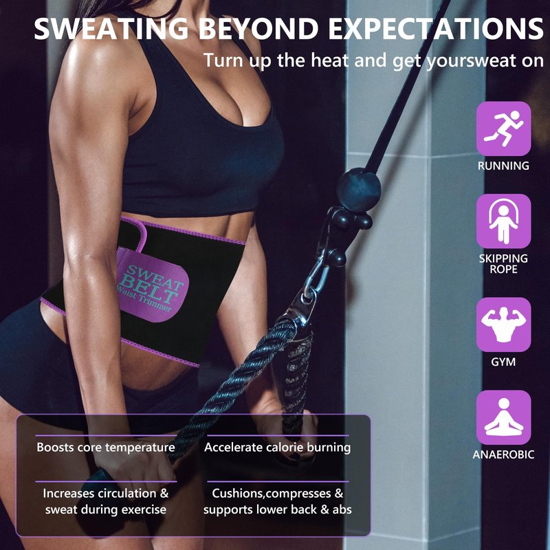 MORECOO Waist Trainer for Women/Men, Sculpt Touch Sweat Band for Stomach, Waist Trimmer for Women Workouts &Speed Belly Sweat Purple