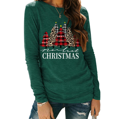 Zeagoo Christmas Shirts for Women 2025 Long Sleeve Santa Tree Tops Casual Graphic Tee Fall Winter Clothes