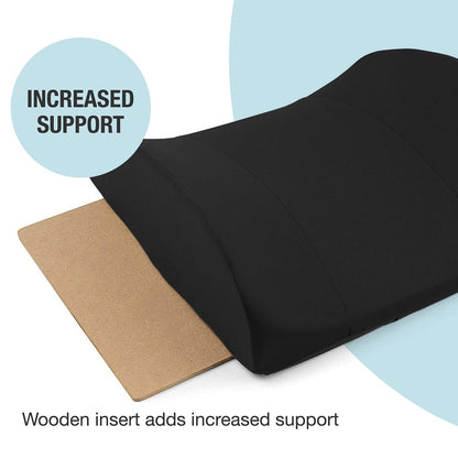 DMI Lumbar Support Pillow for Chair to Assist with Back Support with Removable Washable Cover and Firm Insert to Ease Lower Back Pain while Improving Posture,14 x 13 x 5,Contoured Foam,Elite,Black