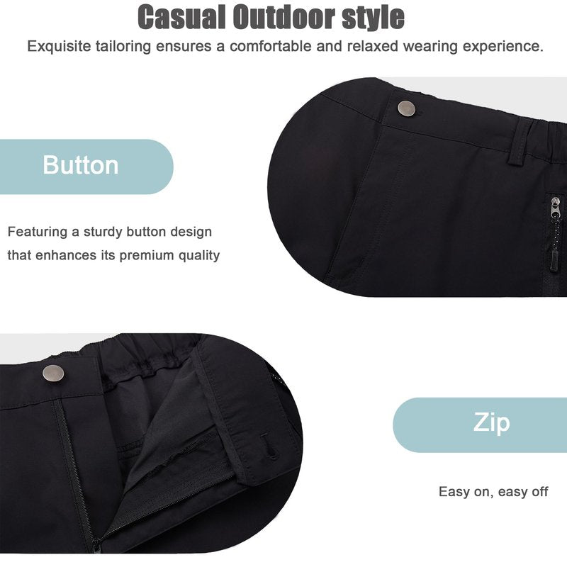 Tuna Men's Hiking Cargo Shorts Lightweight Quick Dry Outdoor for Men with 5 Zipper Pockets Water Golf Camping Casual Summer(Black 5# L)