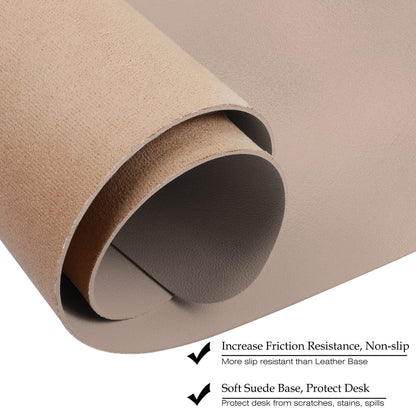 Boutilon Leather Desk Pad Protector,Non-Slip Mouse Pad,Laptop Desk Pad,Office Mouse Mat,Waterproof Leather Desk Blotter,Desk Writing Pad for Office and Home (S-Champagne,24"x 14")