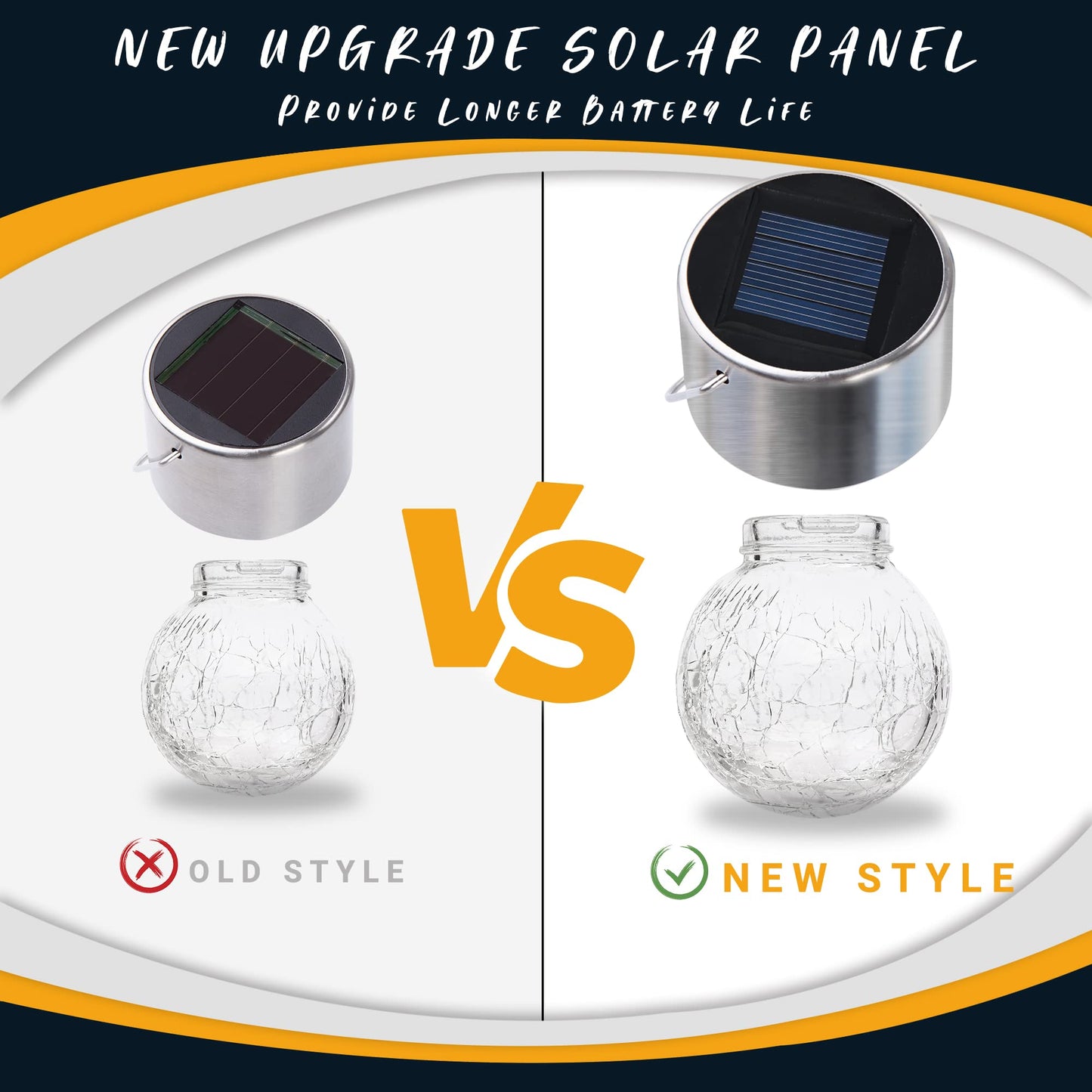 GIGALUMI Solar Lights Outdoor Waterproof ,12 Pack Solar Hanging Lights Garden Decor,Gifts for Women Mom Grandma,Solar Outdoor Lights Lantern Cracked Glass for Yard, Fence, Tree(Warm White)