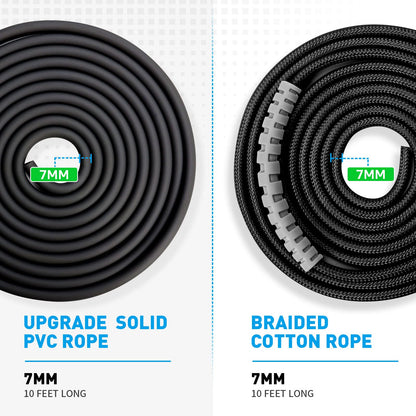 BURNCALO Weighted Jump Rope for Fitness, Skipping Rope for Men Women, Metal Heavy Handles, Ball bearings, Adjustable Length PVC Cord and Cotton Rope, Endurance Training Fitness Exercise Workout