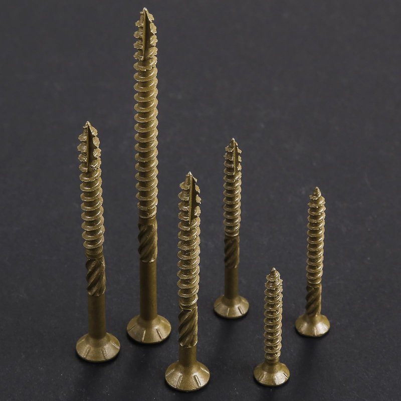 Wensilon #8 * 1" Deck Screws, (560pcs) 2 lbs.Exterior Wood Screws, Rust Resistant epoxy Coated, Bronze, T20 Star Bit