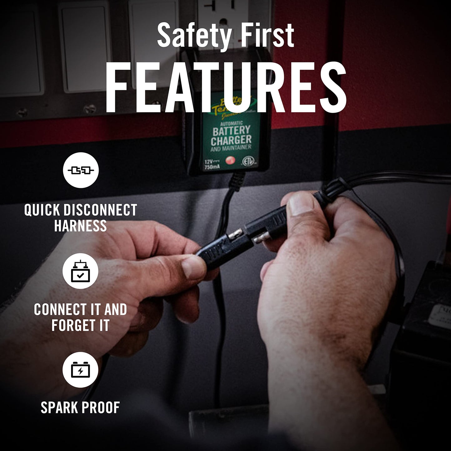 Battery Tender Ring Terminal Harness Accessory Cable - 18 inch Cord Adapter with SAE Quick Disconnect - Easy Quick Convenient for Motorcycles, Cars, ATVs and More - 081-0069-6