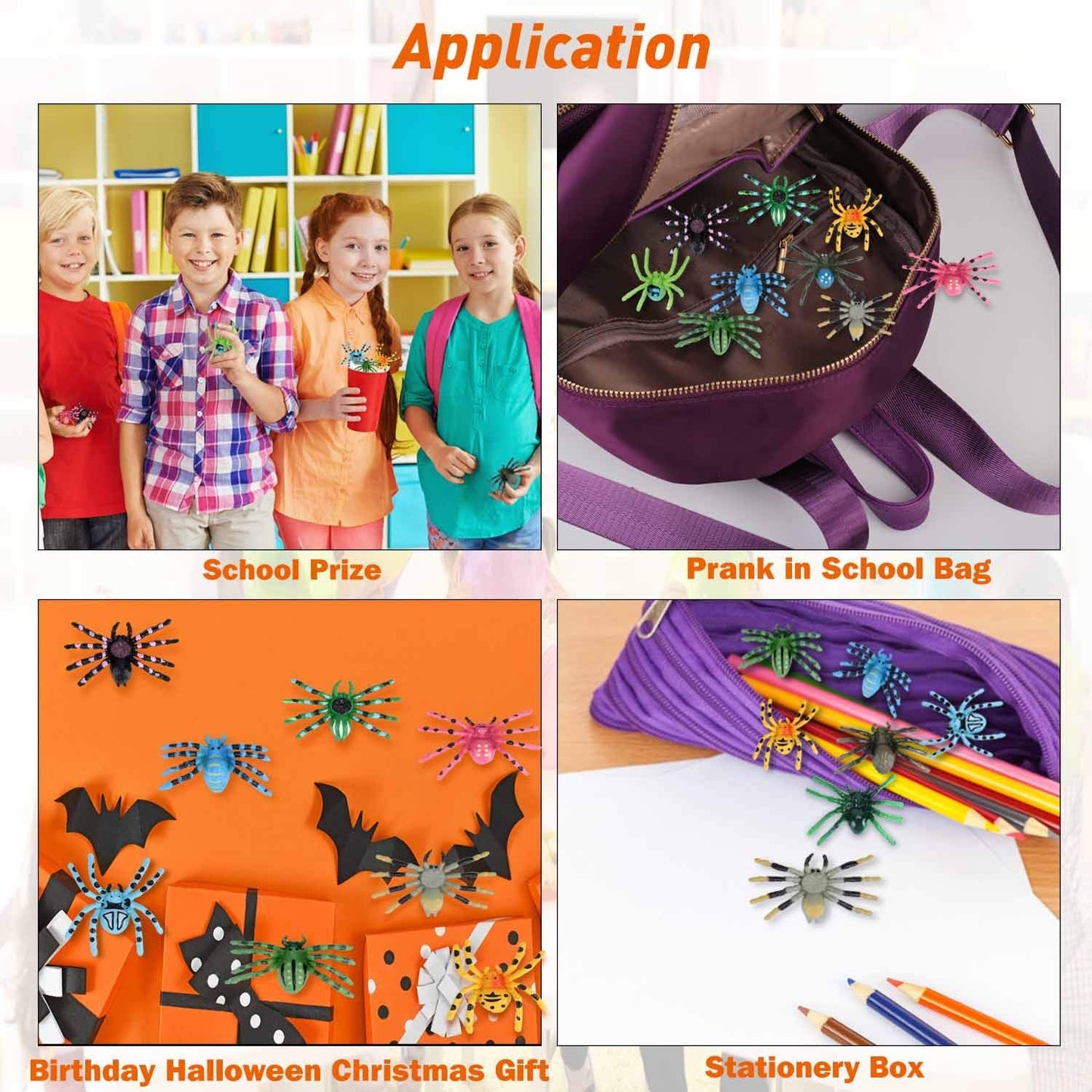 FLORMOON Realistic Animal Figures - 12 Pieces Plastic Halloween Spider Toys for Kids - Spider Action Model Insect Toy Figures - Educational Learning Toys Birthday Gift Set for Kids