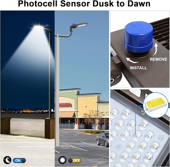 45000LM LED Parking Lot Light 300W 150LM/W led Shoebox Dusk to Dawn Outdoor Flood Lights for Street IP65 Waterproof 5500K 100-277V Commercial Exterior Fixture for Stadium,Yard,Park