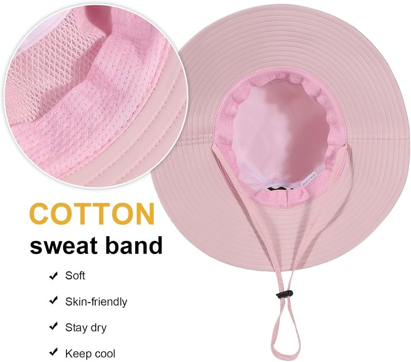Wide Brim Sun Hat for Women - Breathable Mesh UPF50+ Outdoor Safari Hat | Criss Cross Ponytail Hole