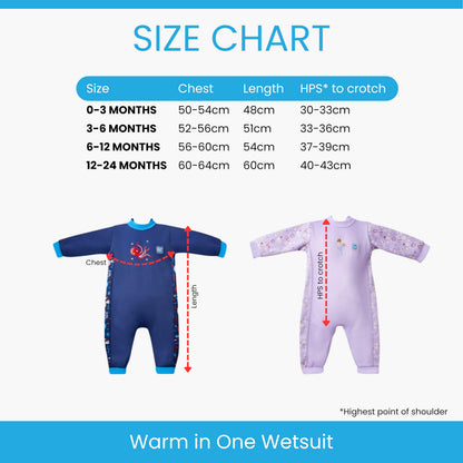 Splash About Warm in One Baby Wetsuit, Lilac Spring, 6-12 Months