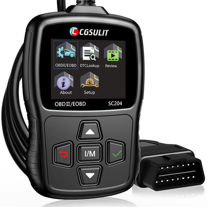 CGSULIT SC204 Enhanced OBD2 Scanner Diagnostic Tool, Check Engine Code Reader With Reset, Smog Check, Clear Code, Live Data & More, Car Code Readers & Scan Tools for All OBDII/EOBD Vehicles After 1996