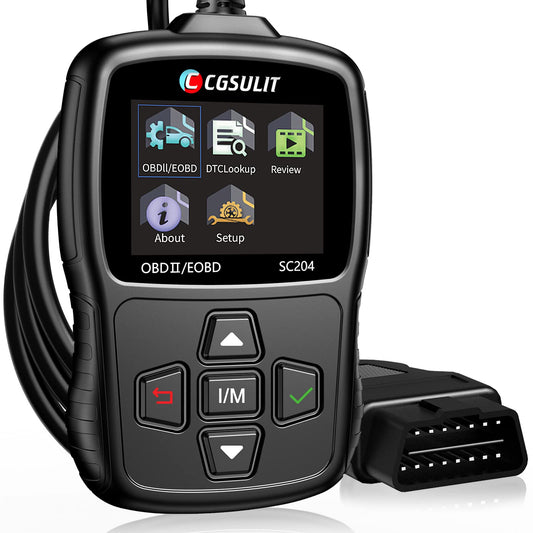 CGSULIT SC204 Enhanced OBD2 Scanner Diagnostic Tool, Check Engine Code Reader With Reset, Smog Check, Clear Code, Live Data & More, Car Code Readers & Scan Tools for All OBDII/EOBD Vehicles After 1996
