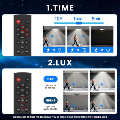 TONGLIN Security Light Outdoor, 4200LM 75LED Wiring Motion Sensor Lights, 42W 3-Head Angel Adjustable Flood Light with Remote Control, IP66 Waterproof Garden Light for Porch Patio Driveway Pathway