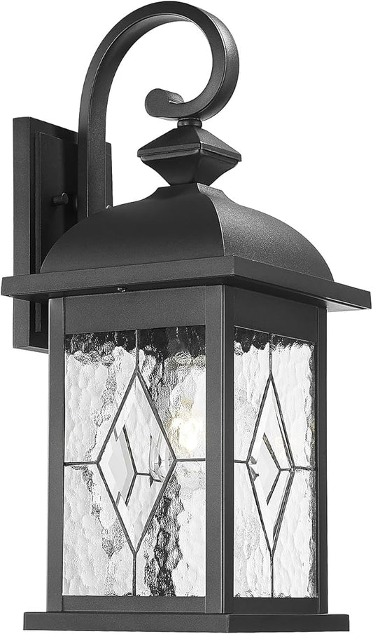 FEMILA 21" Large Exterior Wall Light Fixtures, Anti-Rust Waterproof Outdoor Wall Lantern Porch Lights for Entryway, Patio, Garage, Doorway, Matte Black, 4FD54B2 BK-SD