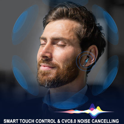 Wireless Earbuds, Bluetooth 5.4 Headphones in Ear with 4 ENC Noise Cancelling Mic, Bluetooth Earbuds 40H Playtime, Ear Buds HiFi Stereo Deep Bass Wireless Earphones, IP7 Waterproof, USB-C Fast Charge