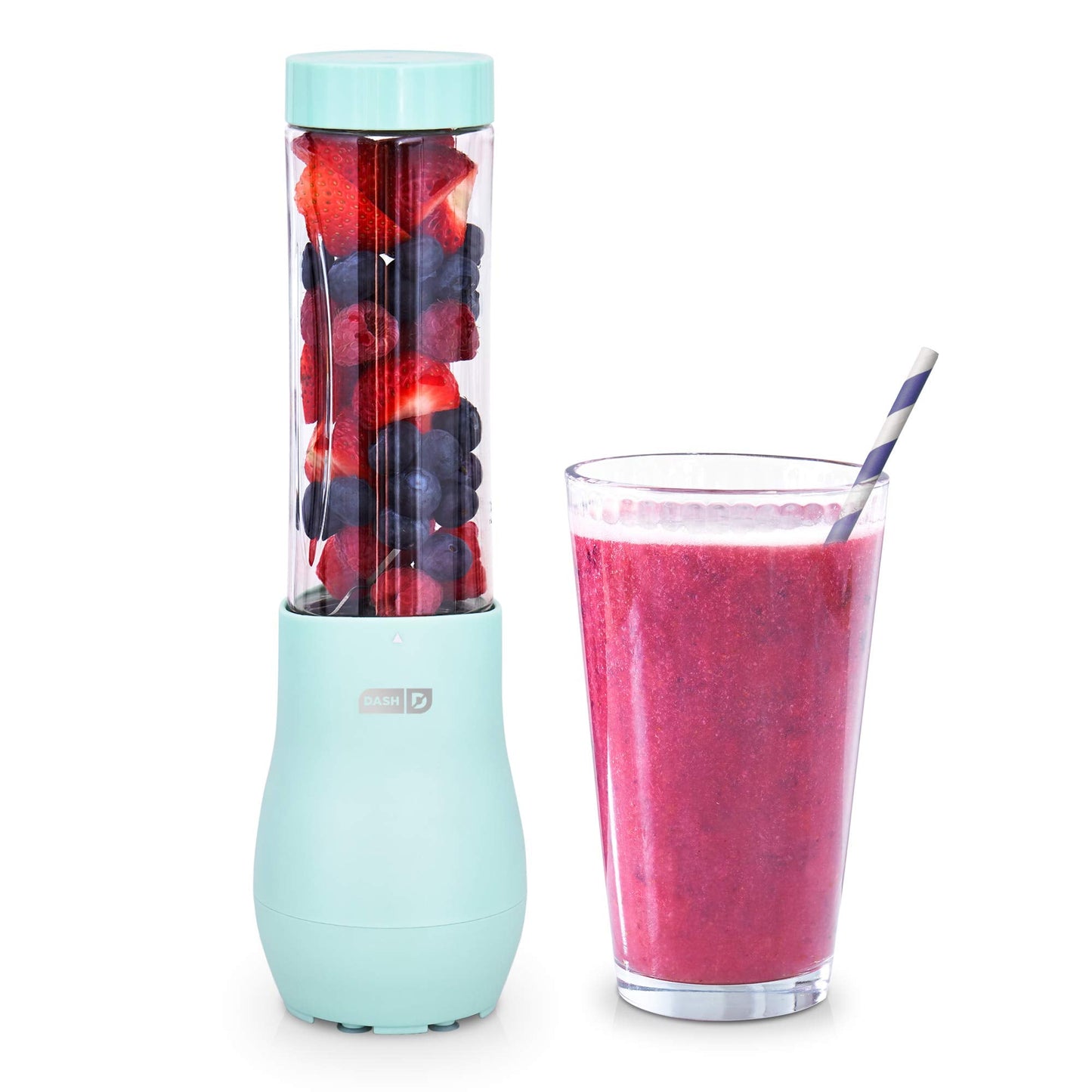 Dash Mighty Mini 10 oz Compact Personal Bottle Blender with Travel Lid, Red