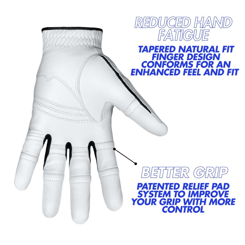Bionic Men's StableGrip with NaturalFit 2.0 Golf Glove with Dual Expansion Thumb for Best Fit - Premium Cabretta Leather… (Gray, Large, Right)