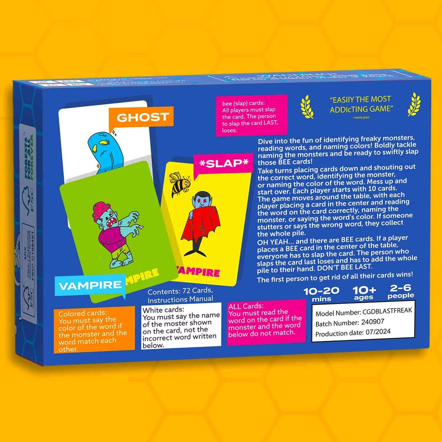 QUOKKA Family Games for Adults and Kids - Guess-in-Seconds Fun Slap Card Game for 2-6 Players - Hilarious Board Game for Family Night Ages 8+, Monster Challenges Halloween Party Edition