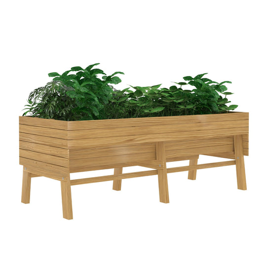 Yardenaler 6 x 3 x 2FT Raised Garden Bed with Legs, Large Outdoor Elevated Wood Planted Box with Liner for Vegetable Flower, Backyard and Patio, Natural