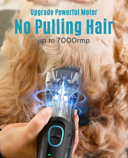 oneisall Dog Clippers Professional for Thick Hair, Heavy-Duty Dog Grooming Clippers with Detachable Metal Blade, Cordless Pet Shaver for Cockapoo Poodles