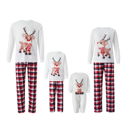 OAKFashion Christmas Family Pajamas Holiday Christma Pajama Family Matching Pjs Set Cute Sleepwear Elk Xmas Jammies for Couples Youth(#A311, Baby, 3 Months)