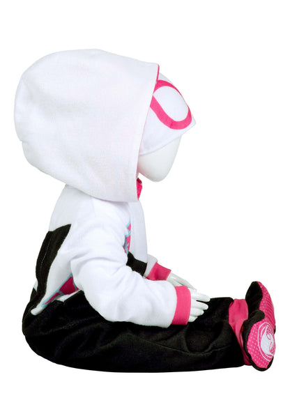 MARVEL Spider-Gwen Official Infant Deluxe Costume - Premium Quality Minky Fabric and Non-Slip Grip Booties 0/6MO