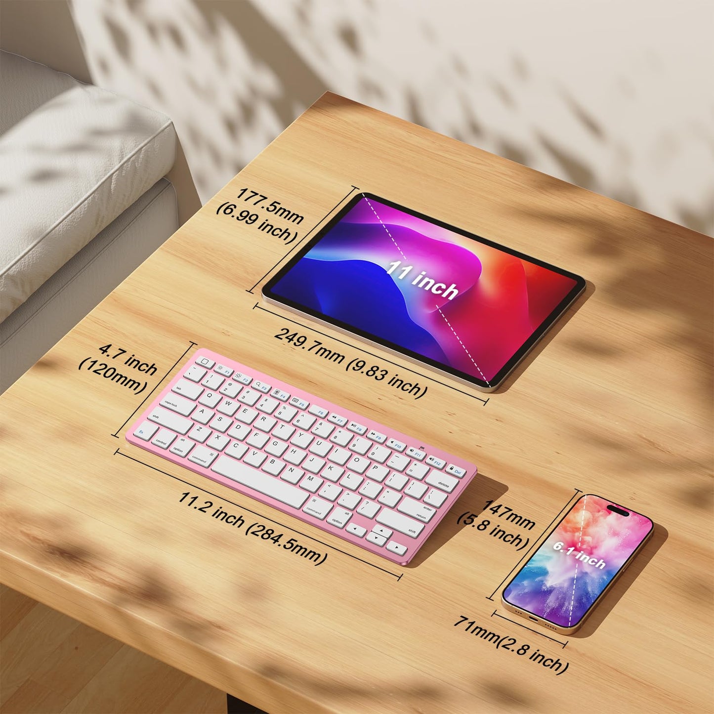 OMOTON Bluetooth Keyboard Compatible with iPad 10th Generation, iPad 10.2 (9th/8th/7th), iPad Pro 13/12.9/11 inch, iPad Air/Mini and More iOS Devices, White