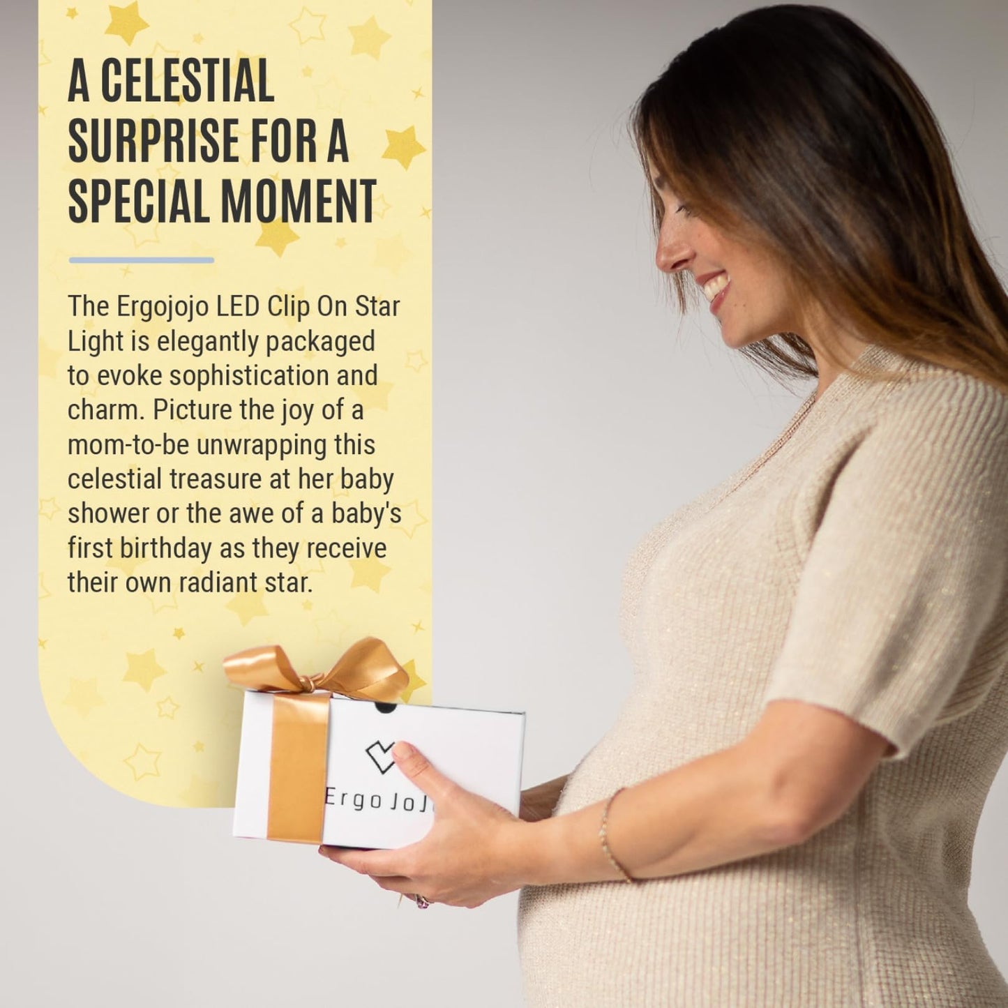 Ergojojo LED Clip On Star Light, a Unique Baby lamp - Ideal Breastfeeding, Night Light for Next to me Crib, Bedside Lamps, Bedroom Accessories, Reading & Desk lamp