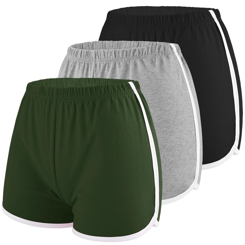Motarto 3 Pieces Cotton Sports Short Dance Yoga Shorts Elastic Waist Athletic Shorts Running Shorts for Women