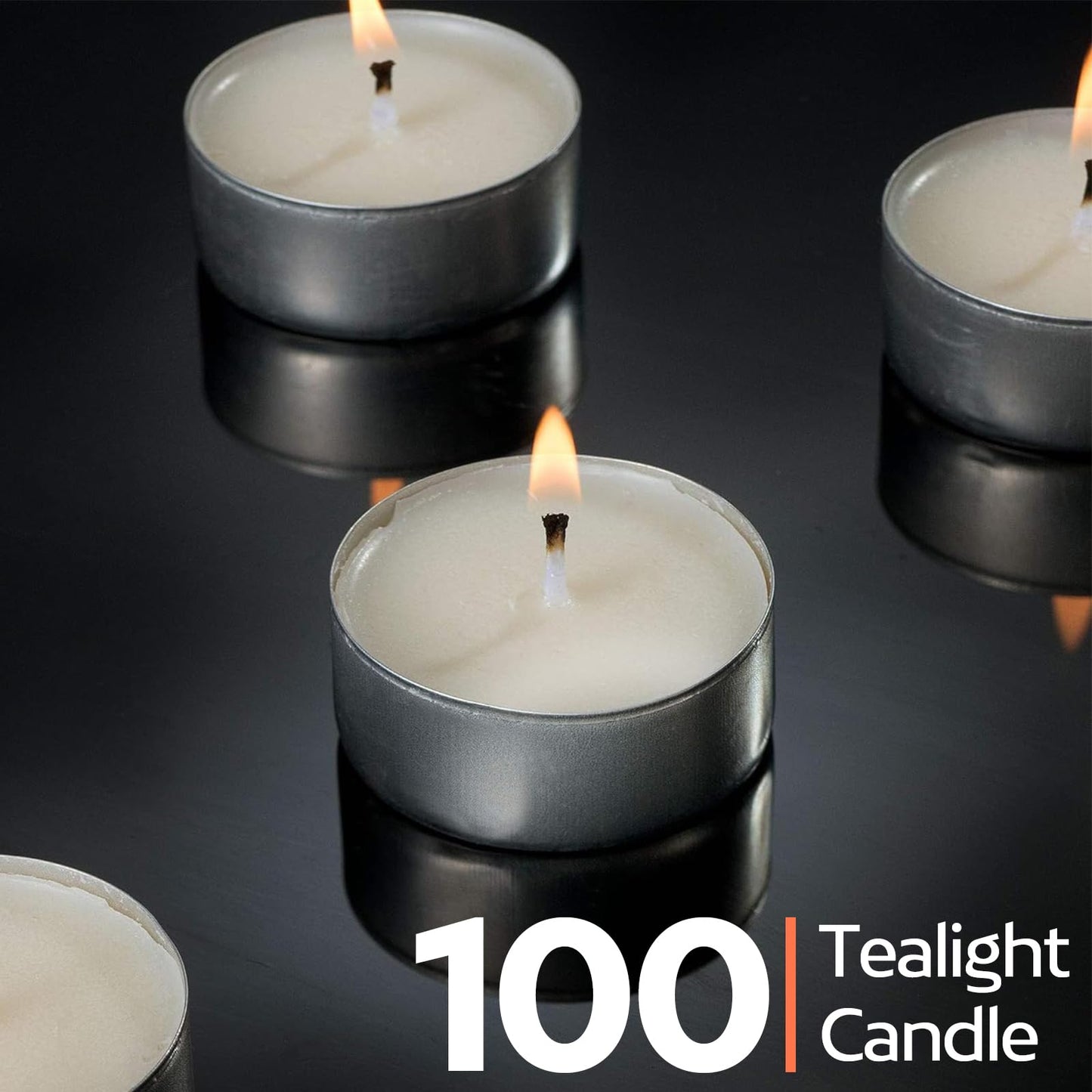 Ledivion Tea Lights Candles 8 Hour Long Burn Time White Unscented 100 Pack