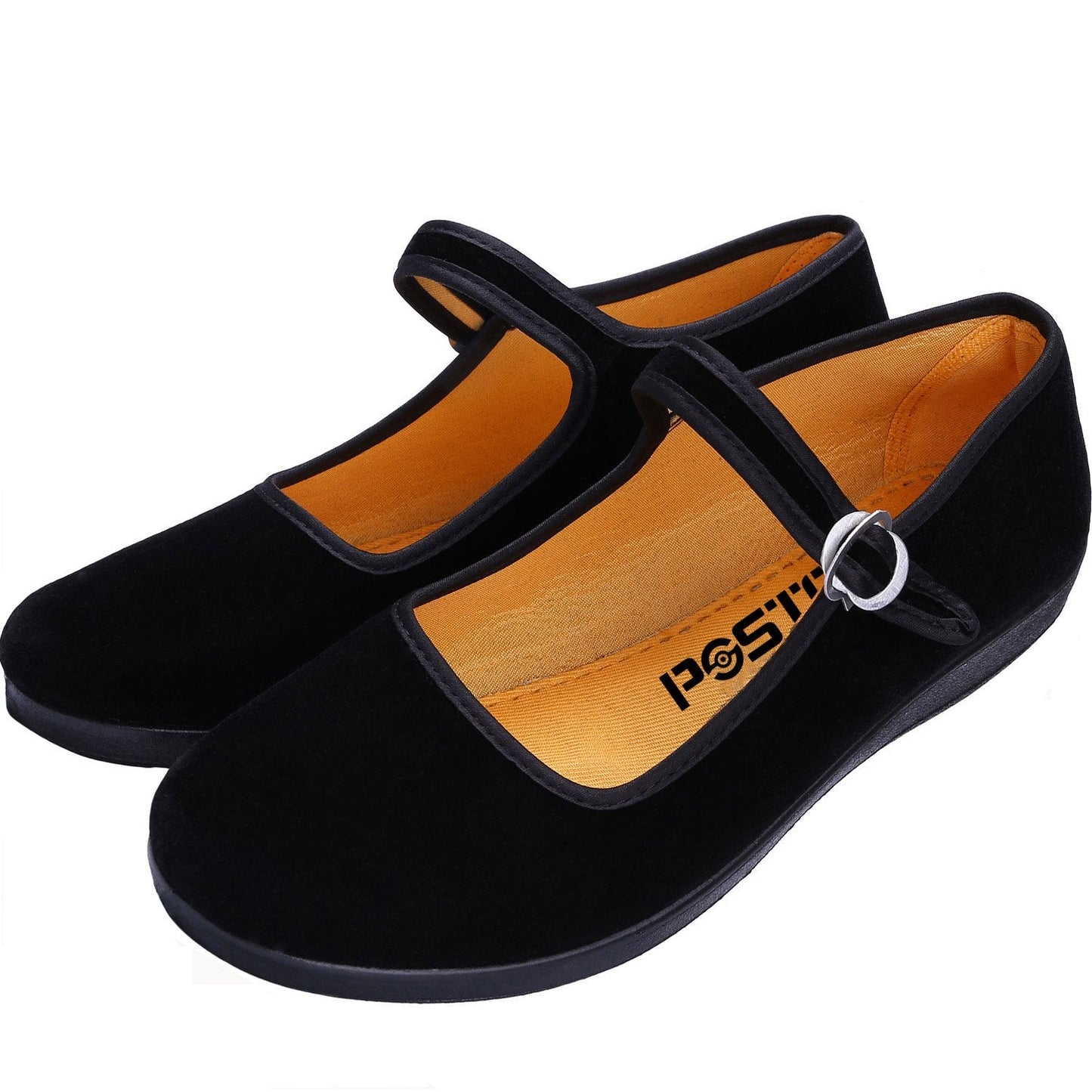 pestor Mary Jane Shoes for Women Ballet Flats Women's Flat Shoes Ballerina Halloween Black Mary Janes (Buckle, Adult, Women, 8.5, Numeric, US Footwear Size System, Medium)
