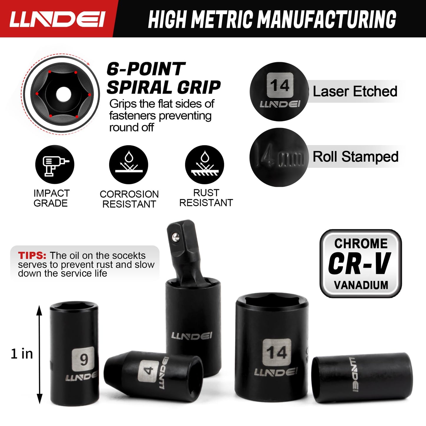 LLNDEI 48 Piece 1/4 Inch Mini Socket Ratchet Wrench Set, Metric Shallow Socket (4-14mm) 6-Point,with 72 Teeth Mini Ratcheting Wrench, Screwdriver Bit Set, Universal Joints and 3 Inch Extensions