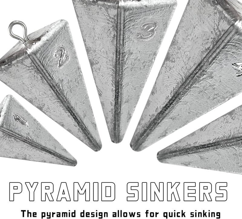 Pyramid Sinkers Fishing Weights - Durable Saltwater Tackle for Surf Fishing | 1 oz, 2 oz, 3 oz Options