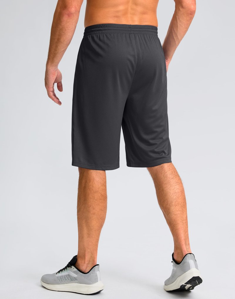 G Gradual Men's Athletic Shorts with Pockets 11" Long Basketball Shorts Lightweight Quick Dry Gym Workout Shorts for Men(Dark Gray,XXXL)