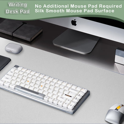 Boutilon Leather Desk Pad Protector,Non-Slip Mouse Pad,Laptop Desk Pad,Office Mouse Mat,Waterproof Leather Desk Blotter,Desk Writing Pad for Office and Home (M-Grey,30"x14")