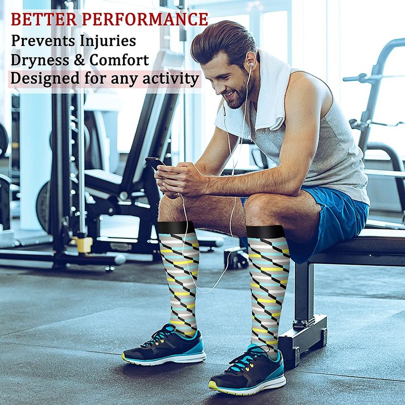 CHARMKING Compression Socks for Women & Men (8 Pairs) 15-20 mmHg Graduated Copper Support Calf Socks are Best for Pregnant, Nurses - Boost Performance, Circulation, Knee High Wide Calf(L/XL,Multi 10)