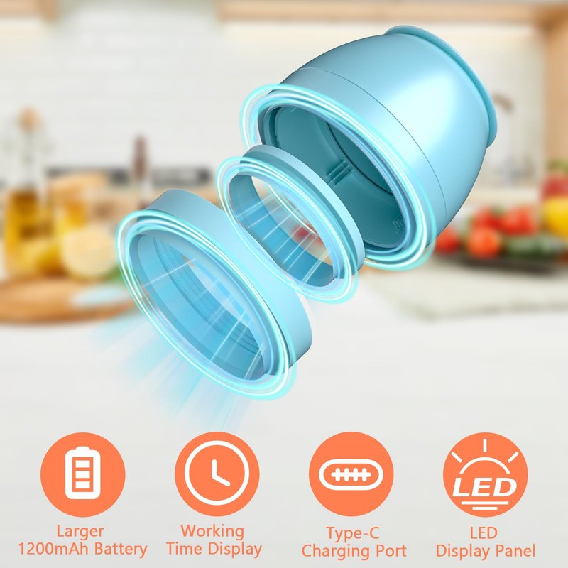 Zivif Electric Mason Jar Vacuum Sealer, Rechargeable Vacuum Sealing Kit for Wide & Regular Mouth Mason Jars, Automatic Jar Sealer for Canning and Food Storage, Includes Lids & Accessories, Blue