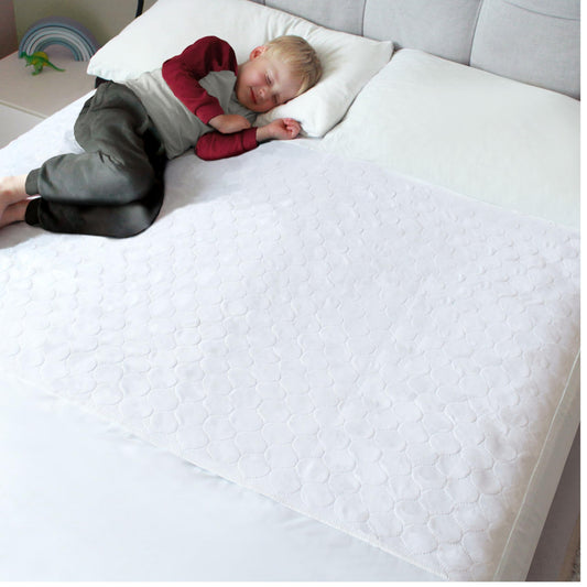 Hygge Sheets® Potty Training Pee Pads for Kids, Toddlers - 100% Waterproof, Non Slip Bed Wetting Pad for Full Size Beds - Washable, Reusable Mattress & Sheet Protector - White