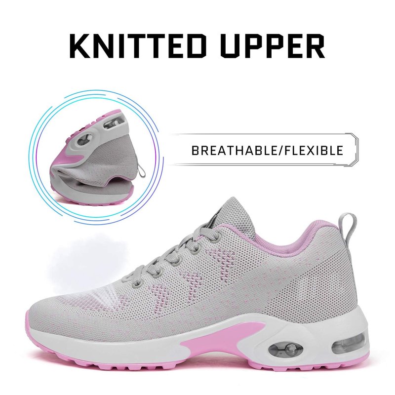 Mishansha Women's Ultra Lightweight Tennis Sneakers - Arch Support, Anti-Slip, Outdoor & Running Shoes - Grey, 9