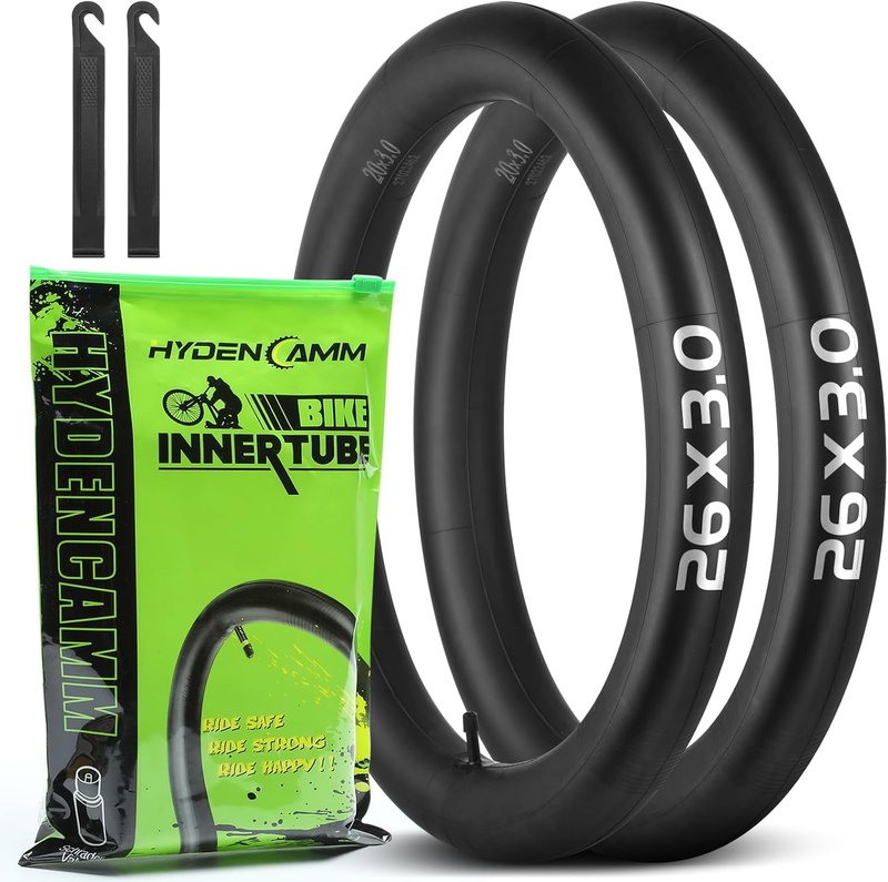Fat Tire Bike Inner Tubes - 20/26 x 3.0/3.5 Butyl Tubes with 32mm AV Schrader Valve | 2/4 Pack with Tire Levers