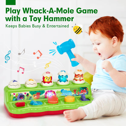 HAHALAND Pop Up Montessori Toys for 1 Year Olds Boys & Girls with Hammers - Early Development & Activity Toys for Kids Birthdays