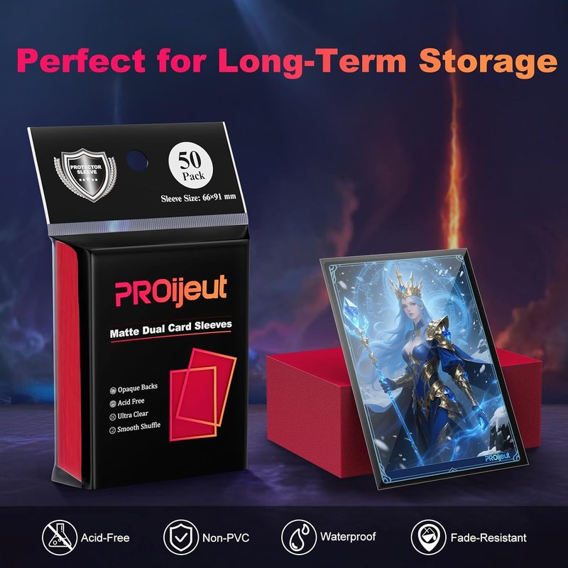 MTG Card Sleeves - 600 Pack Matte Dual-Sided Protectors | Opaque Back, Smooth Shuffle, Tear-Resistant, 6 Colors