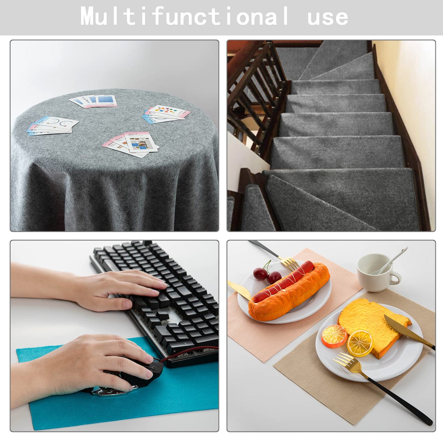 HaoFeijh White Felt Fabric 72 * 36 Inch Wide 1.6mm,Fabric Sheets Soft Woven Acrylic Craft Fabric for DIY Craft Work Sewing Patchwork,Craft Felt