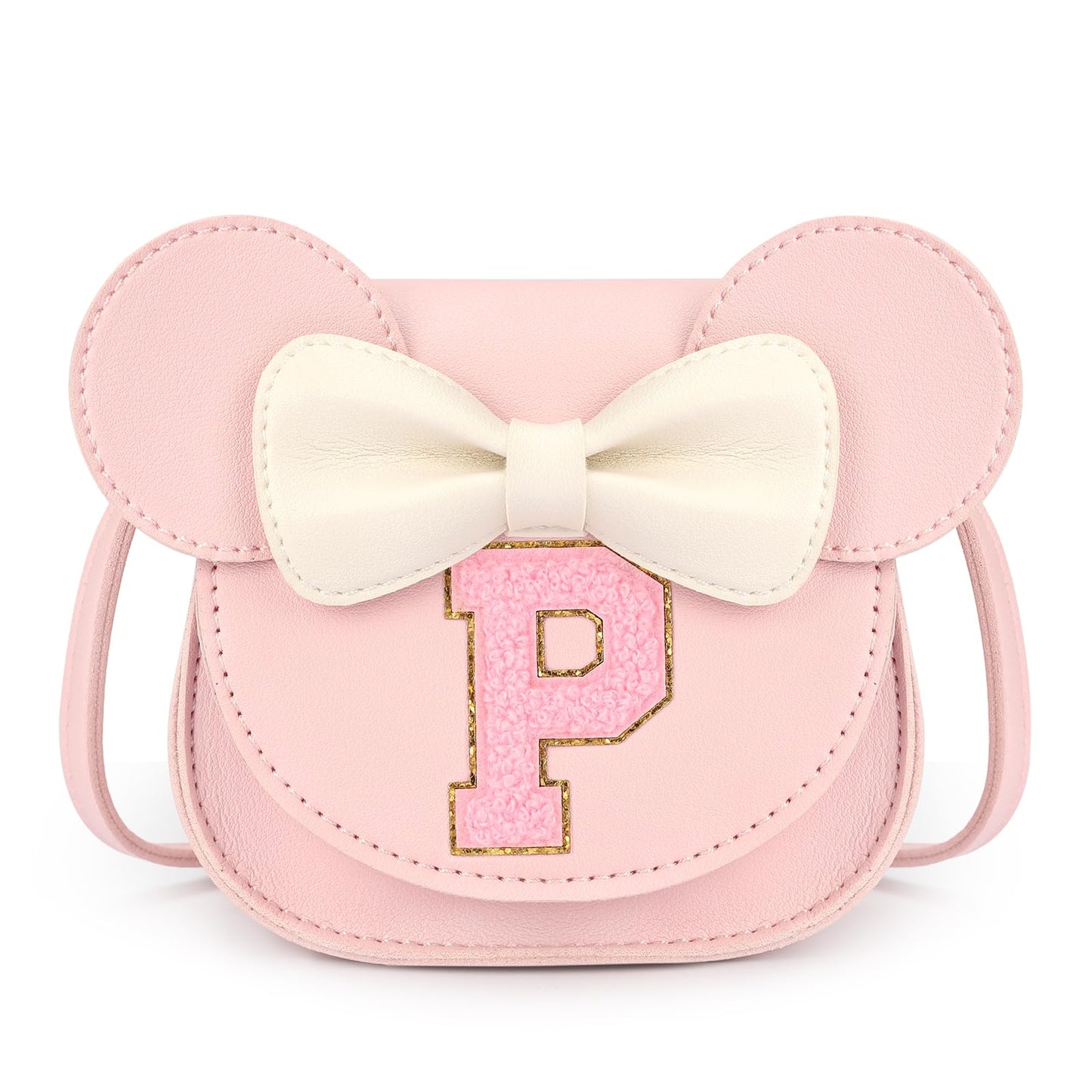 mibasies Toddler Purse Girl Gifts: Birthday Gifts for Girls 3-8 - Little Kids Gifts Mini Mouse Ears Bow Purse (Pink P)