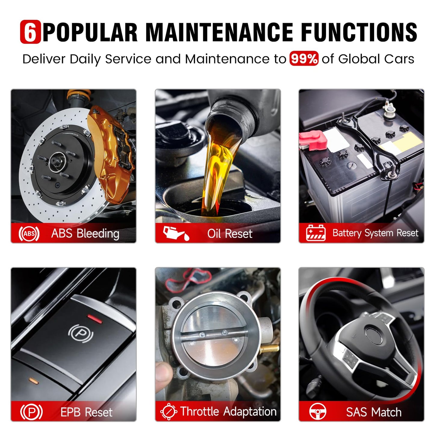 BOSSCOMM IF742 OBD2 Scanner, ABS/SRS/Transmission/Check Engine Code Reader Scan Tool with 6 Resets, ABS Bleeding/Oil/EPB/SAS/Throttle/BMS, Car Scanner Diagnostic Tool for All Cars, Upgraded of IF740