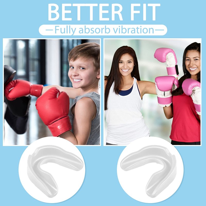 10 Pcs Sport Mouth Guards Gum Teeth Armor Game Guard for Boxing Basketball Football Hockey Karate Basketball Rugby Match (Clear White)