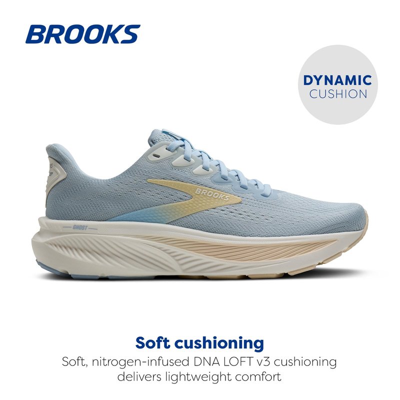 Brooks Women’s Ghost 17 Neutral Running Shoe - Skyway/Coconut/Sand - 9 Medium