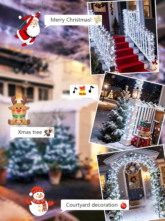 Voice Controlled Christmas Lights with Remote, 165 FT 500 LED String Lights Indoor Outdoor with 12 Modes 3 Timers, Dimmable Twinkle Light Plug in Waterproof for Xmas Tree Party Decor, Cool White