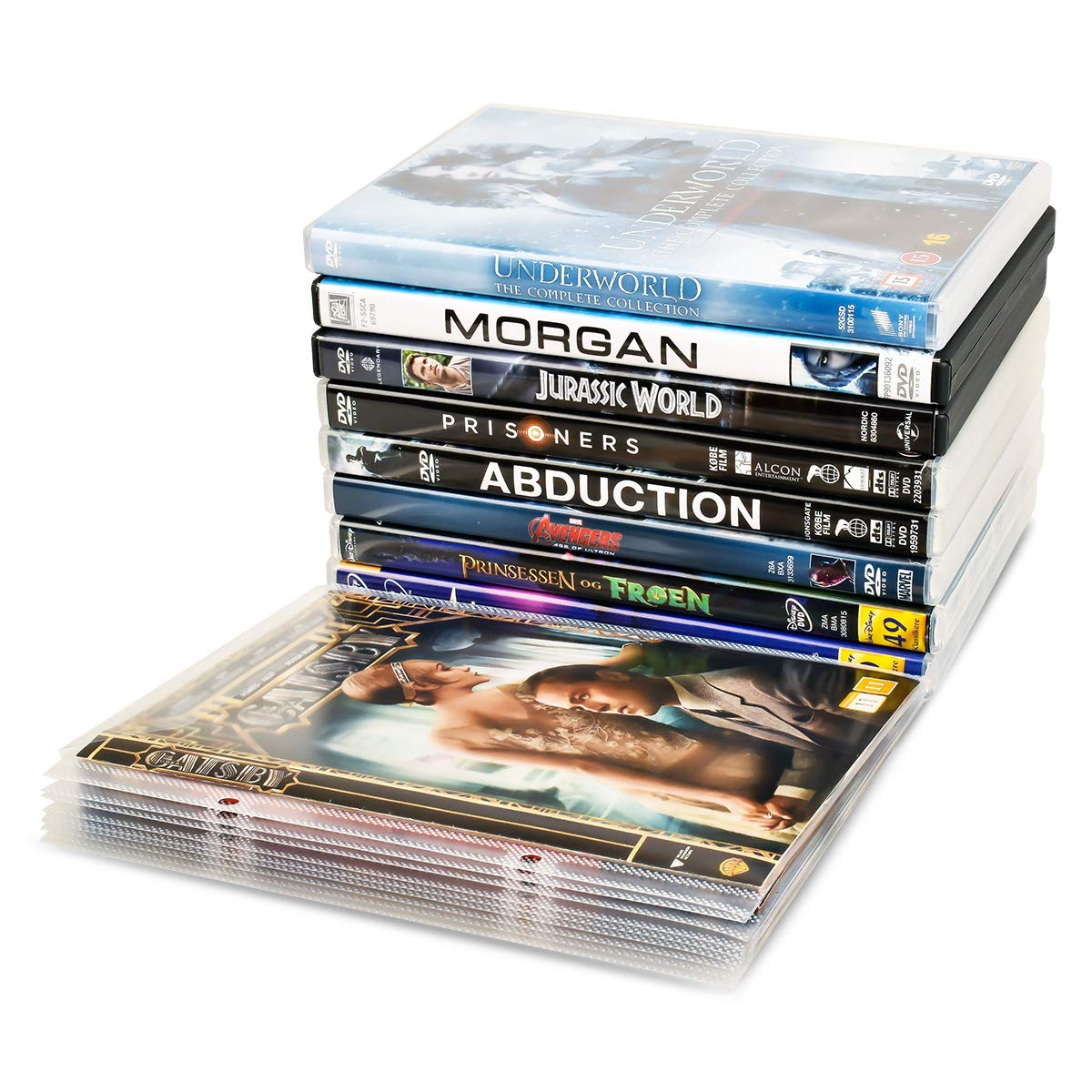 3L DVD Sleeves with Binder Holes for DVD Storage Wallet/Holder - Plastic Pockets For Disc Storage - 10282, 100 Count (Pack of 1)