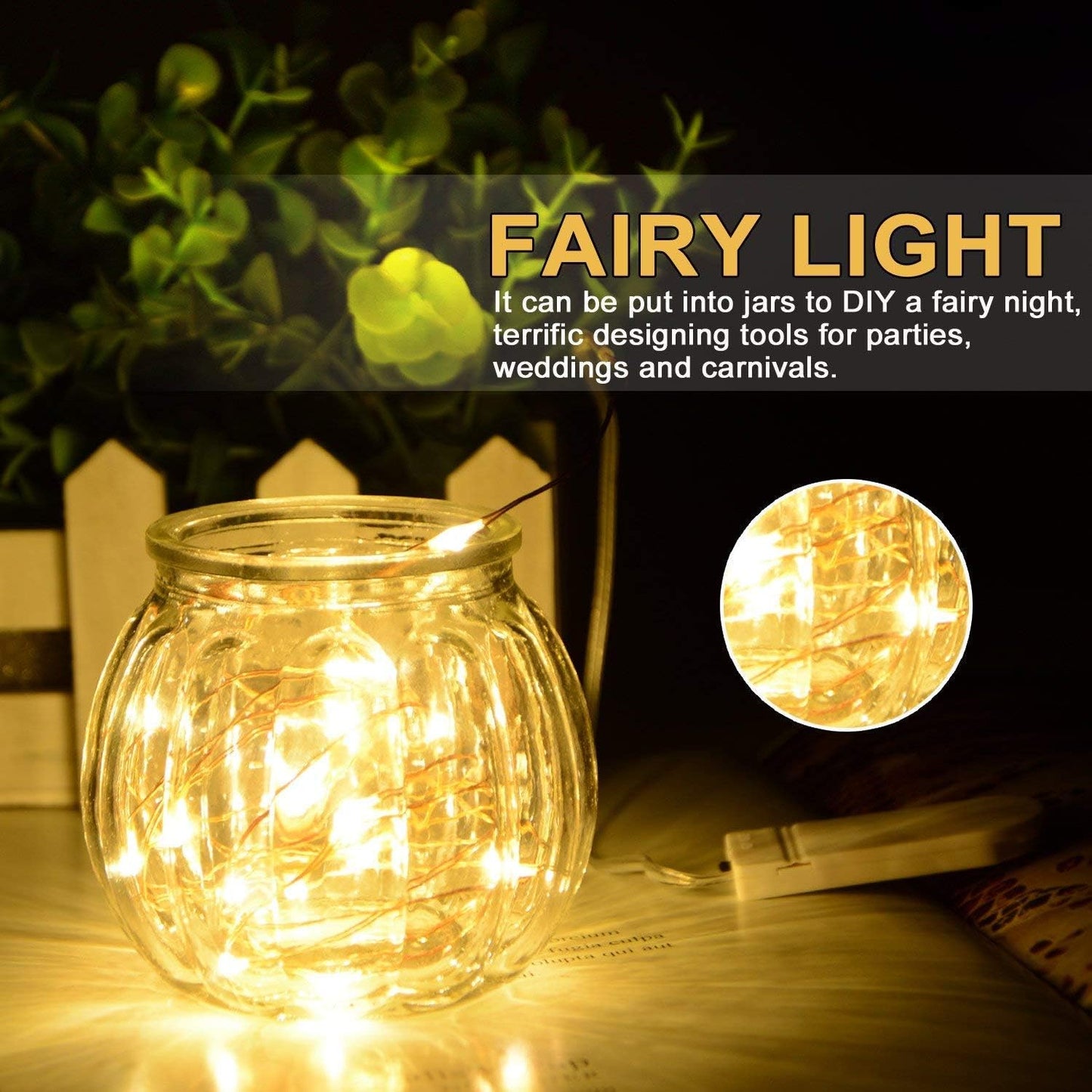 10Ft/30 LEDs Fairy,Starry , String Lights for Indoor&Outdoor Decoration Wedding Home Parties Christmas Holiday, Waterproof,Battery Operated.(Warm White)